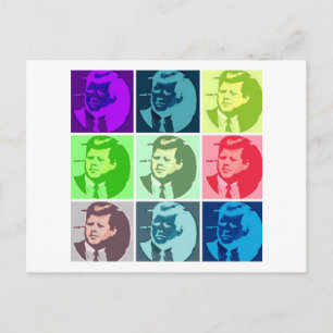 John F Kennedy Pop Art Postkarte