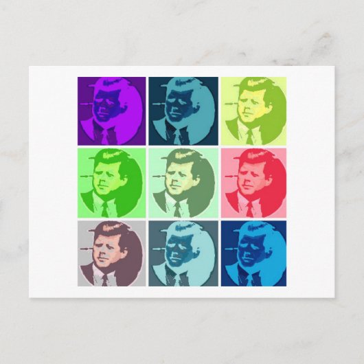 John F Kennedy Pop Art Postkarte (Vorderseite)