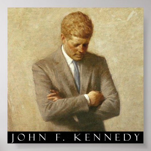 John F. Kennedy Portrait On Canvas Poster (Vorne)
