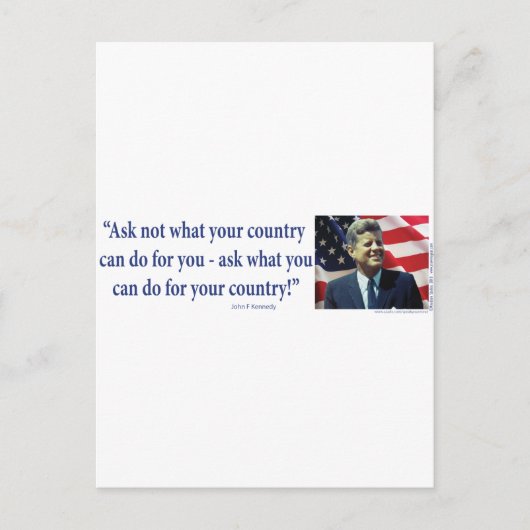 John F Kennedy Postkarte (Vorderseite)