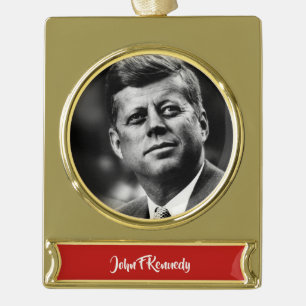 John F Kennedy Präsident Banner-Ornament Gold