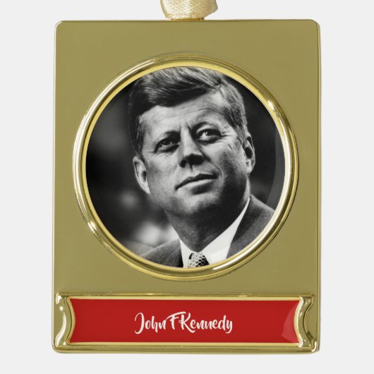 John F Kennedy Präsident Banner-Ornament Gold (Vorderseite)