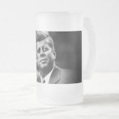 John F Kennedy Präsident Mattglas Bierglas (VorderseiteRechts)