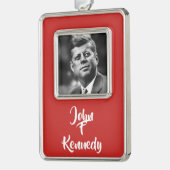 John F Kennedy Präsident Rahmen-Ornament Silber (Links)