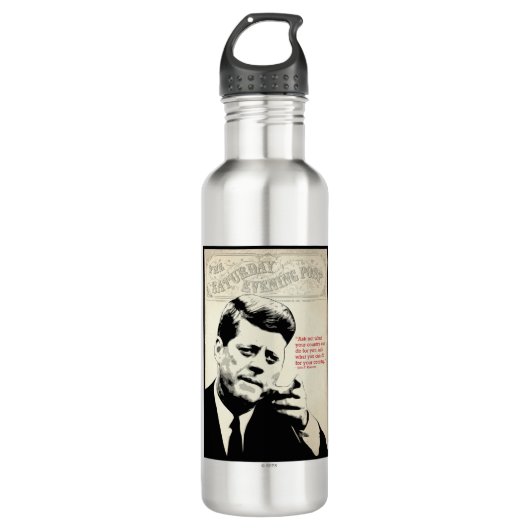 John F. Kennedy Quote Edelstahlflasche (Vorderseite)