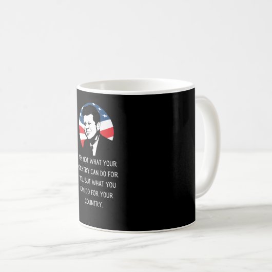 John F Kennedy Quote JFK Einweihung 2021 Geschenk Kaffeetasse (VorderseiteRechts)