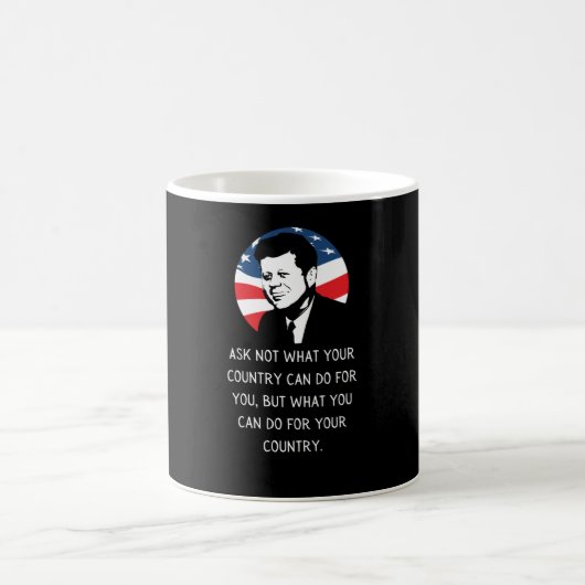 John F Kennedy Quote JFK Einweihung 2021 Geschenk Kaffeetasse (Mittel)
