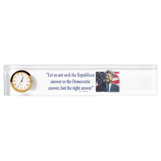 John F. Kennedy Quote Namensplakette (Vorderseite)
