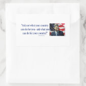 John F Kennedy Rechteckiger Aufkleber (Tasche)