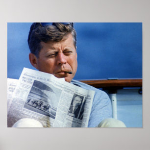 John F Kennedy Srauking Poster