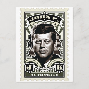 John F. Kennedy Vintage-Briefmarkenkunst Postkarte