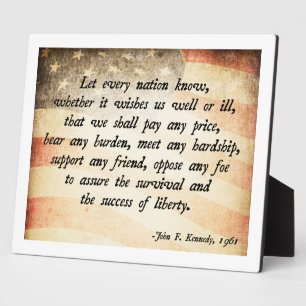 John. F Kennedy Zitat Fotoplatte