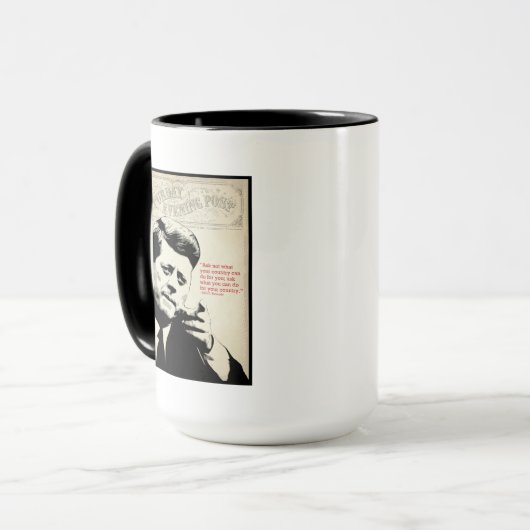 John F. Kennedy-Zitat Tasse (Vorderseite Links)