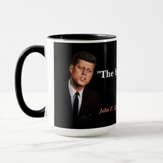 John F. Kennedy-Zitat zur Freiheit Tasse (Links)