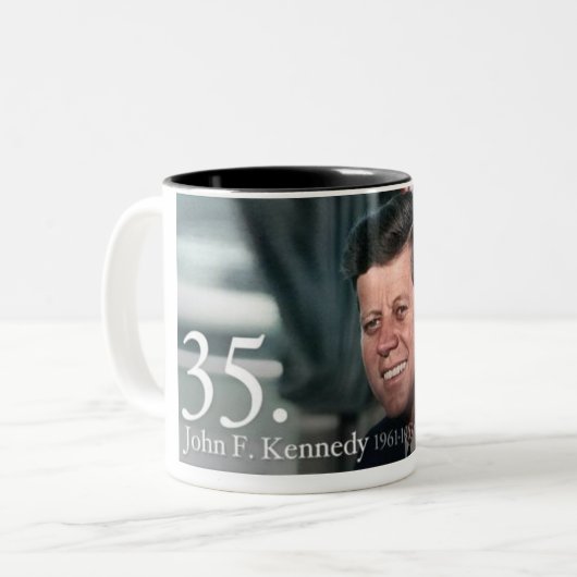 John F Kennedy Zweifarbige Tasse (Vorderseite Links)