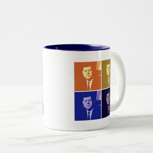 John F Kennedy Zweifarbige Tasse (VorderseiteRechts)