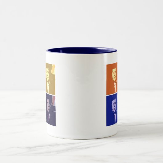 John F Kennedy Zweifarbige Tasse (Mittel)