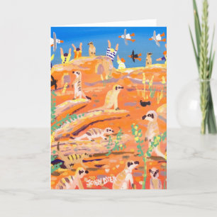 John-Farbstoff-Kunst-Karte Meerkats Feiertagskarte