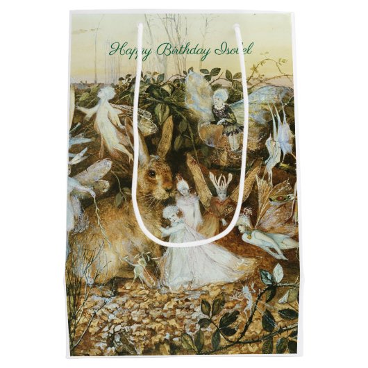 John Fitzgerald Fantasy Fine Art Fairy Mittlere Geschenktüte (Rückseite)
