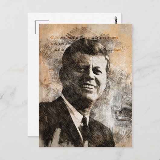 John Fitzgerald Kennedy Postkarte (Vorne/Hinten)
