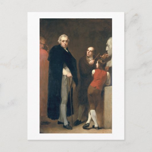 John Flaxman (1755-1826) modelliert seine Büste vo Postkarte (Vorderseite)