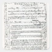 John Franklins Botschaft Quadratischer Aufkleber (Vorderseite)