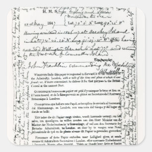 John Franklins Botschaft Quadratischer Aufkleber