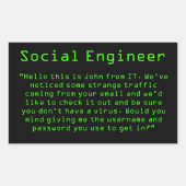 "John from IT"-Krabben Rechteckiger Aufkleber (Vorderseite)