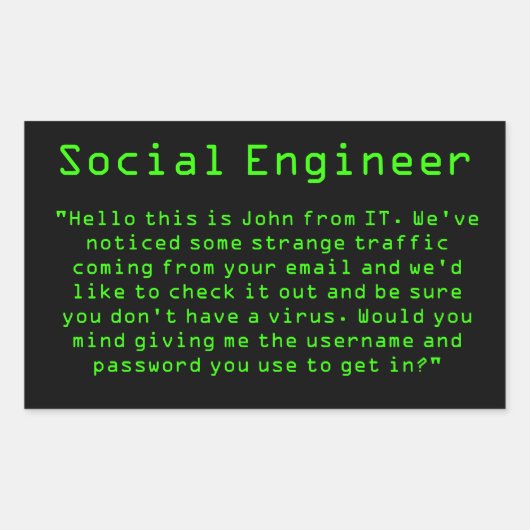 "John from IT"-Krabben Rechteckiger Aufkleber (Vorderseite)