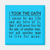 John Galt Oath-Magnet Magnet (Vorne)