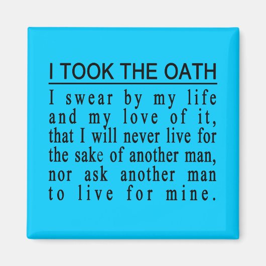 John Galt Oath-Magnet Magnet (Vorne)
