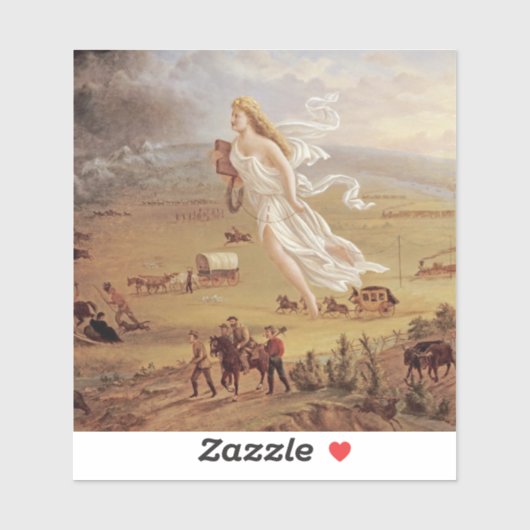 John Gast - Amerikanischer Fortschritt Aufkleber (Blatt)