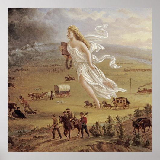 John Gast - Amerikanischer Fortschritt Poster (Vorne)