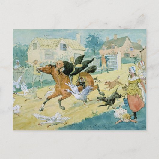 John Gilpin reitet auf Edmonton Postkarte (Vorderseite)