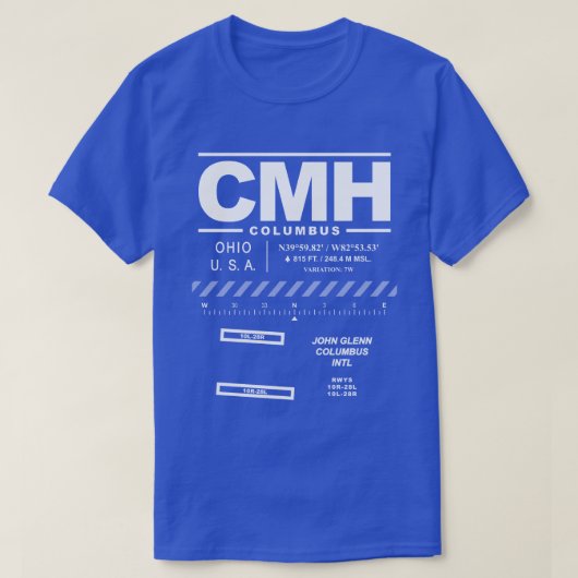 John Glenn Columbus Intl Airport CMH T - Shirt (Design vorne)