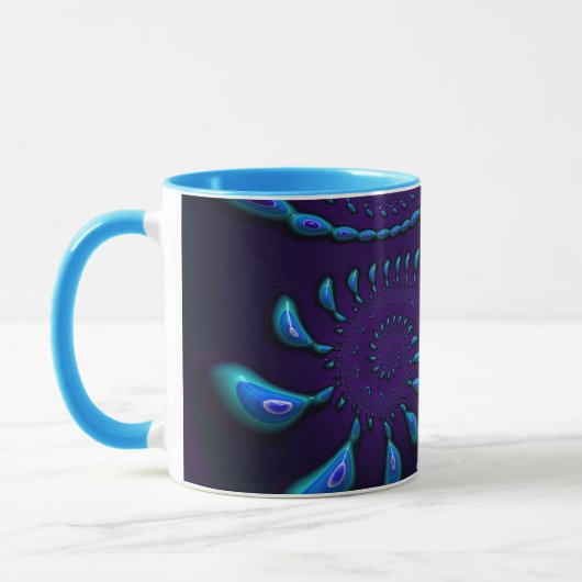 JOHN ~ GLOSSY 3D Zany Blue Fraktal ~ Tasse (Links)