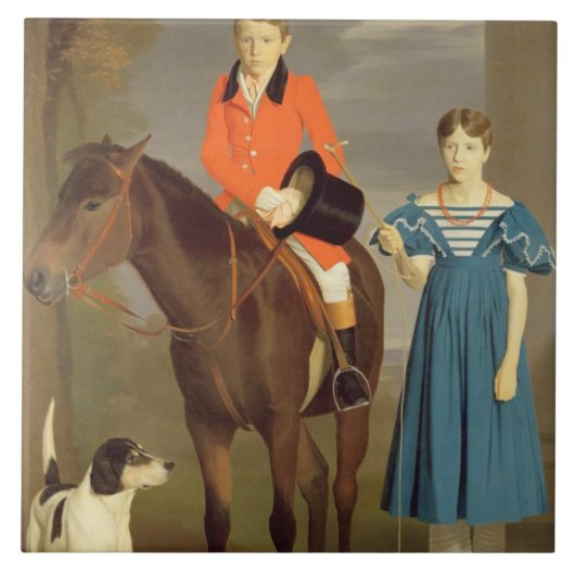 John Gubbins Newton und seine Schwester Mary, Fliese (Vorderseite)