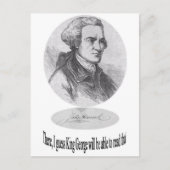 John Hancock, Unterschrift und Zitat Postkarte (Vorderseite)