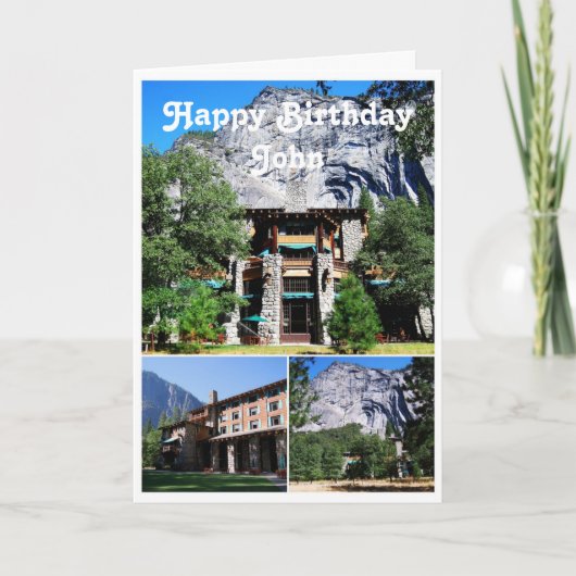 John Happy Birthday Ahwahnee Hotel Yosemite Karte (Vorderseite)