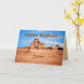 John Happy Birthday, Delicate Arch, Arches Utah Karte (Gelbe Blume)
