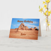 John Happy Birthday, Delicate Arch, Arches Utah Karte (Gelbe Blume)