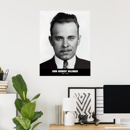John Herbert Dillinger Poster (Heimbüro)