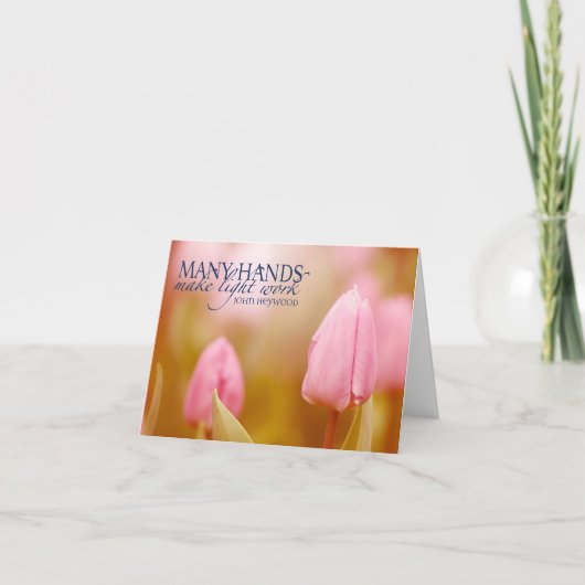 John Heywood Inspirational Zitat "Teamwork" Dankeskarte (Vorderseite)