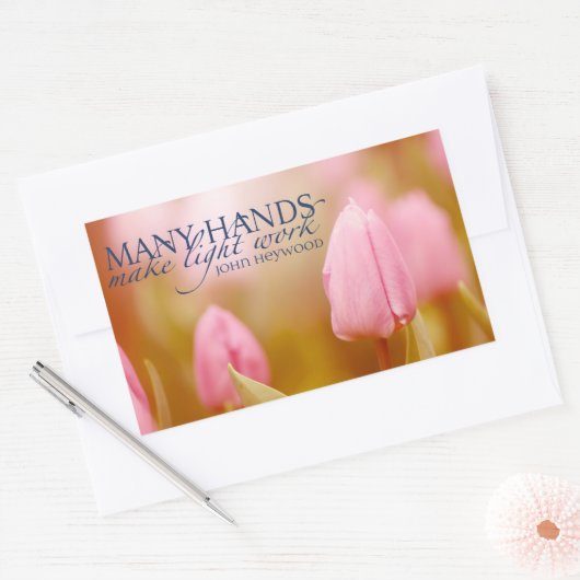 John Heywood Inspirational Zitat "Teamwork" Rechteckiger Aufkleber (Umschlag)