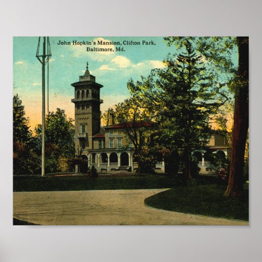 John Hopkins Herrenhaus, Baltimore, Maryland Vinta Poster (Vorne)