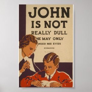 John ist nicht wirklich dumm Vintag WPA Poster