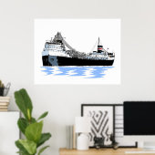 John J. Boland (3) Great Lakes Freighter Poster (Heimbüro)