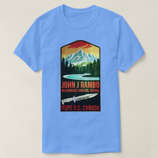 John J Rambo Wilderness Survival School T-Shirt (Design vorne)