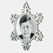John Jack Kennedy, das Weiße Haus des Präsidenten  Schneeflocken Zinn-Ornament (Rechts)