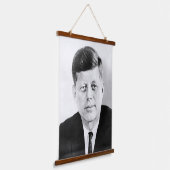 John Jack Kennedy, das Weiße Haus des Präsidenten  Wandteppich Mit Holzrahmen (Gewinkelt)